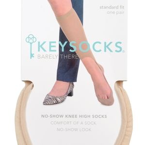 Keysocks no show knee high socks nude